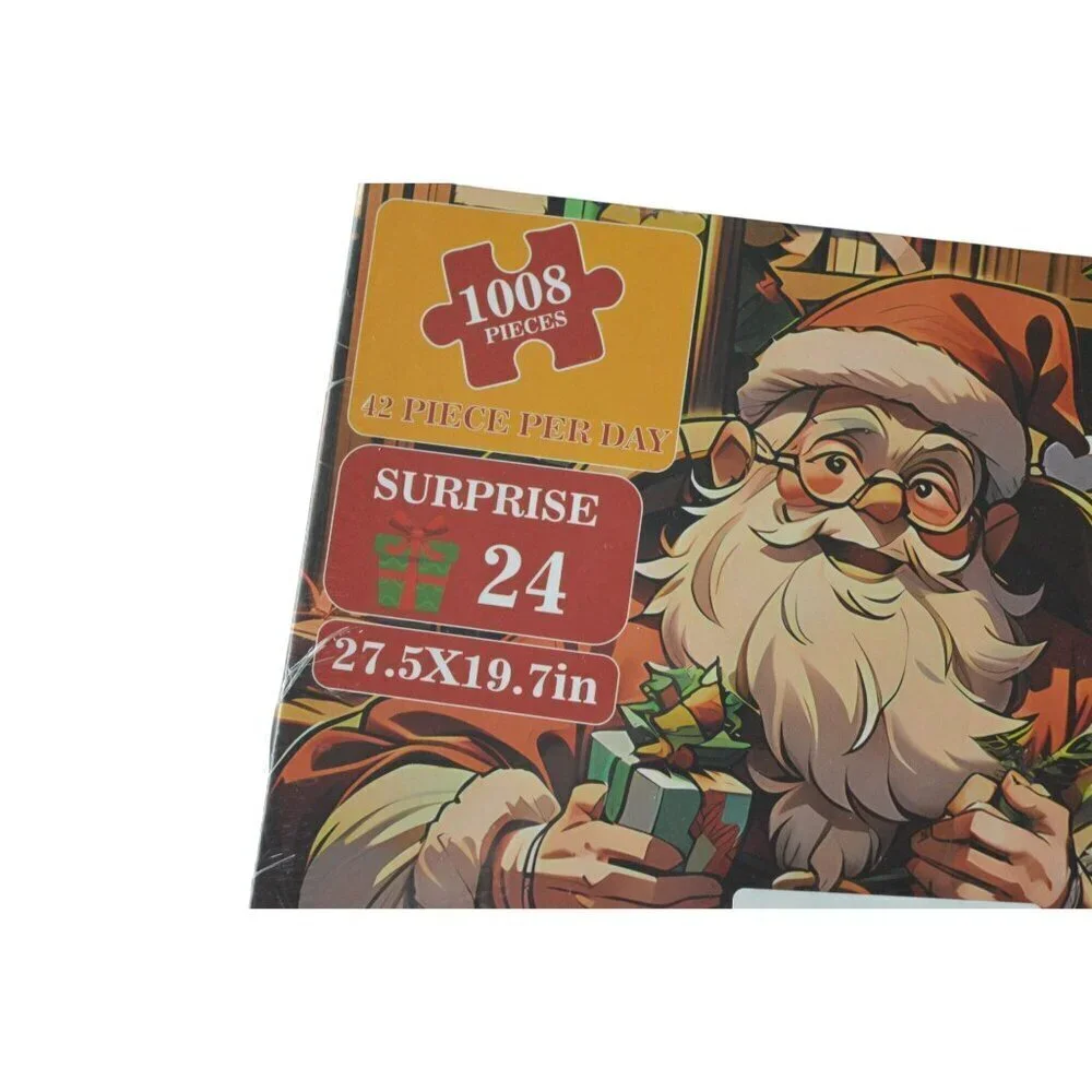 Christmas Puzzle Advent Calendar 1008-Piece Jigsaw 27.5X19.7in For Ages 8 & Up H